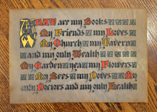 Load image into Gallery viewer, [Illuminated on Vellum | Robert Wilson Hyde] &quot;What are my books...&quot;
