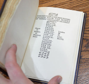 [Bound by John Grabau | Vale Press] Vaughan's Sacred Poems