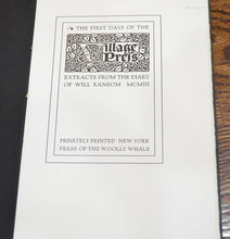 Load image into Gallery viewer, [Press of the Woolly Whale] First Days of the Village Press
