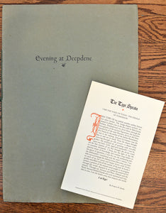 [Village Press | Pamphlet & Broadside] Evening at Deepdene / The Type Speaks