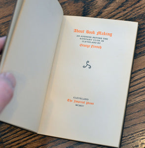 [Private Press | Rowfant Club] About Book Making