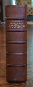 [Riviere & Son] Ricci, Seymour De; Claudin, A. Documents Sur La Typographie et La Gravure En France, Aux XVe et XVIe Siecles.