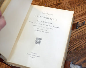 [Riviere & Son] Ricci, Seymour De; Claudin, A. Documents Sur La Typographie et La Gravure En France, Aux XVe et XVIe Siecles.