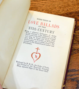 [Roycrofters | Fine Binding] Love Ballads of the XVIth Century