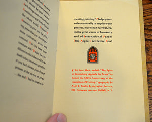 Sahlin, Axel Edw. Typographic Expressions: Something of Roycroft Principles and Methods [together with] six Christmas greetings booklets printed by Sahlin, 1940-1960.